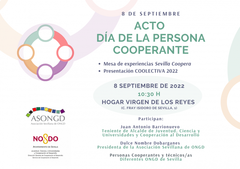 La Mesa de Experiencias ‘Sevilla Coopera’ pondrá voz al trabajo en cooperación que se realiza desde la ciudad, durante la celebración del Día de la Persona Cooperante