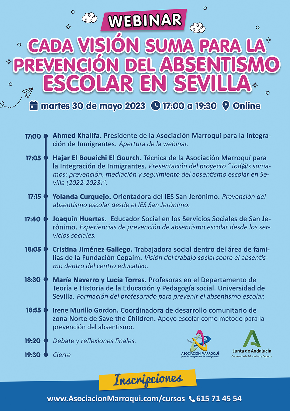 Webinar “Cada visión suma para la prevención del absentismo escolar en Sevilla”