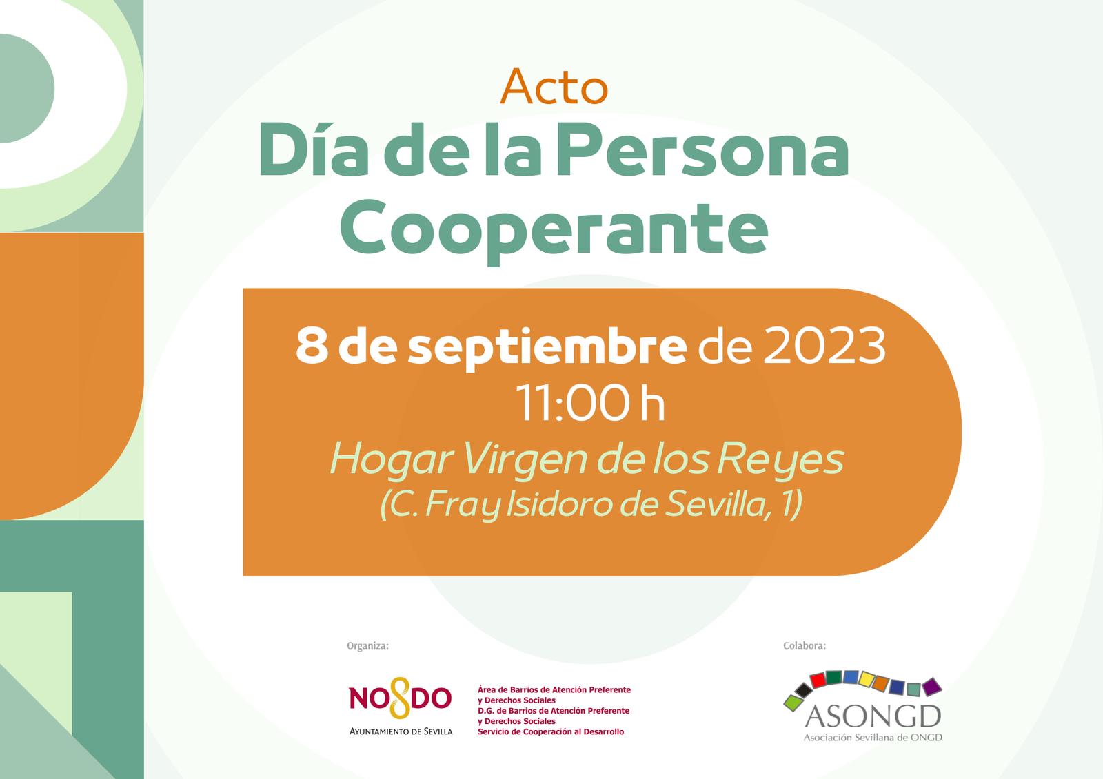 Acto Día de la Persona Cooperante (8 sept.) en Sevilla
