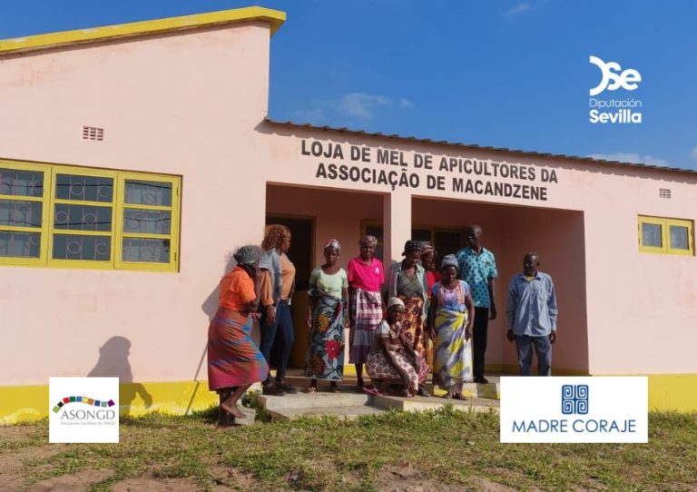 Madre Coraje y ADCR impulsan producción agrícola y apícola sostenible en Mozambique, mejorando seguridad alimentaria con apoyo de la Diputación de Sevilla.