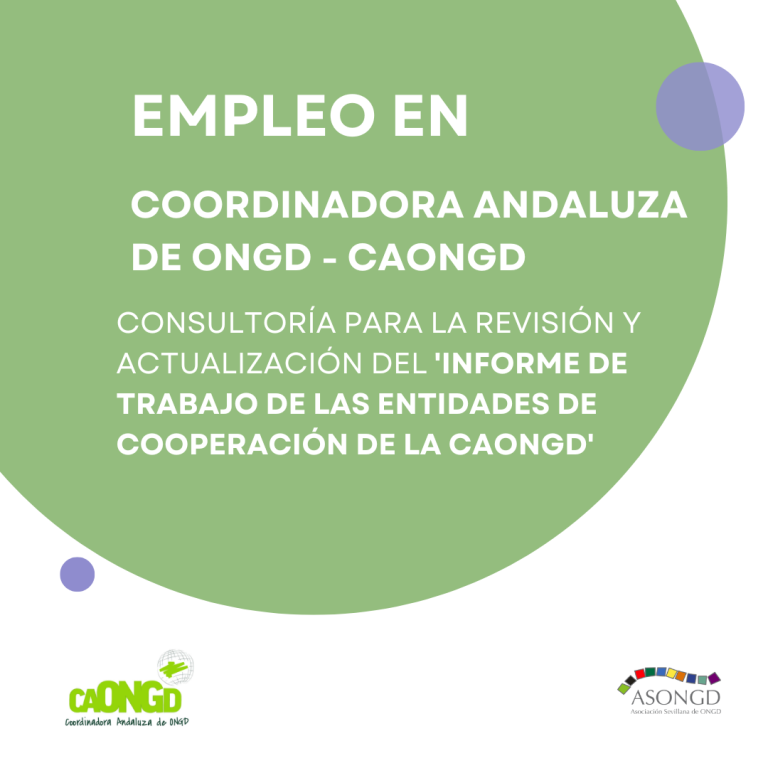 Consultoría para la revisión y actualización del 'Informe de trabajo de las entidades de cooperación de la CAONGD'