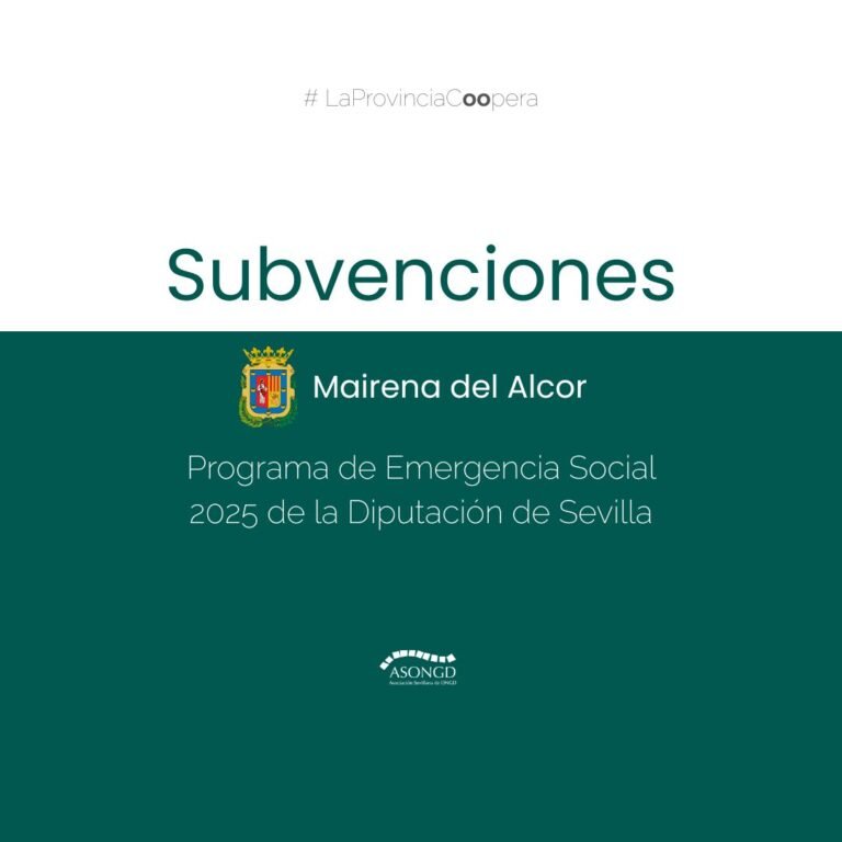 Mairena del Alcor aprueba las bases del Programa de Emergencia Social 2025 financiado por la Diputación de Sevilla