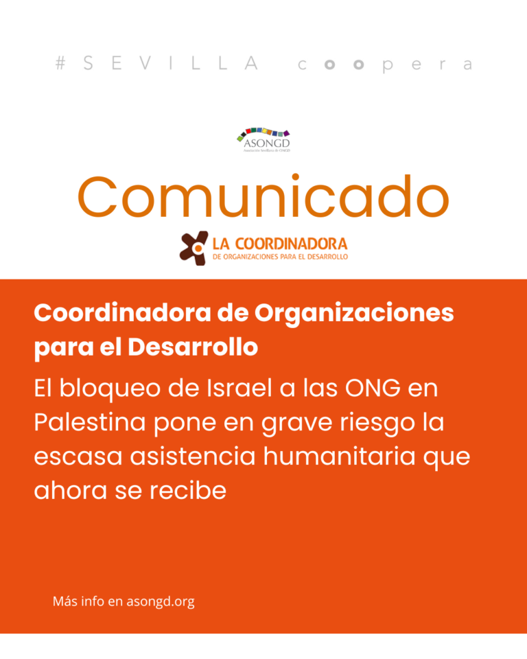 El bloqueo de Israel a las ONG en Palestina pone en grave riesgo la escasa asistencia humanitaria que ahora se recibe