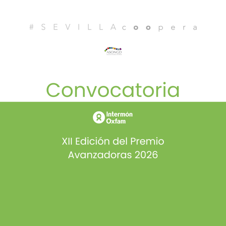 Oxfam Intermón convoca la XII Edición del Premio Avanzadoras 2026