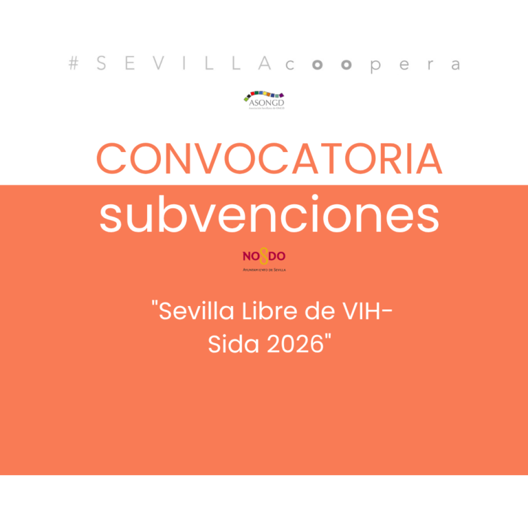 Convocatoria de Subvenciones "Sevilla Libre de VIH-Sida 2026" del Ayuntamiento de Sevilla.