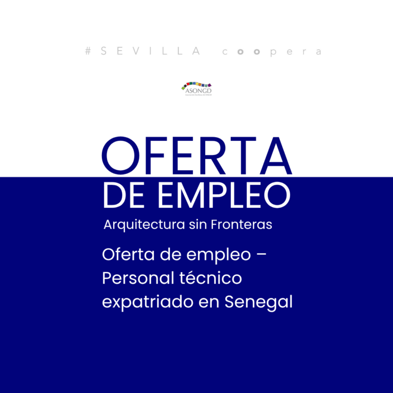 Oferta de empleo – Personal técnico expatriado en Senegal