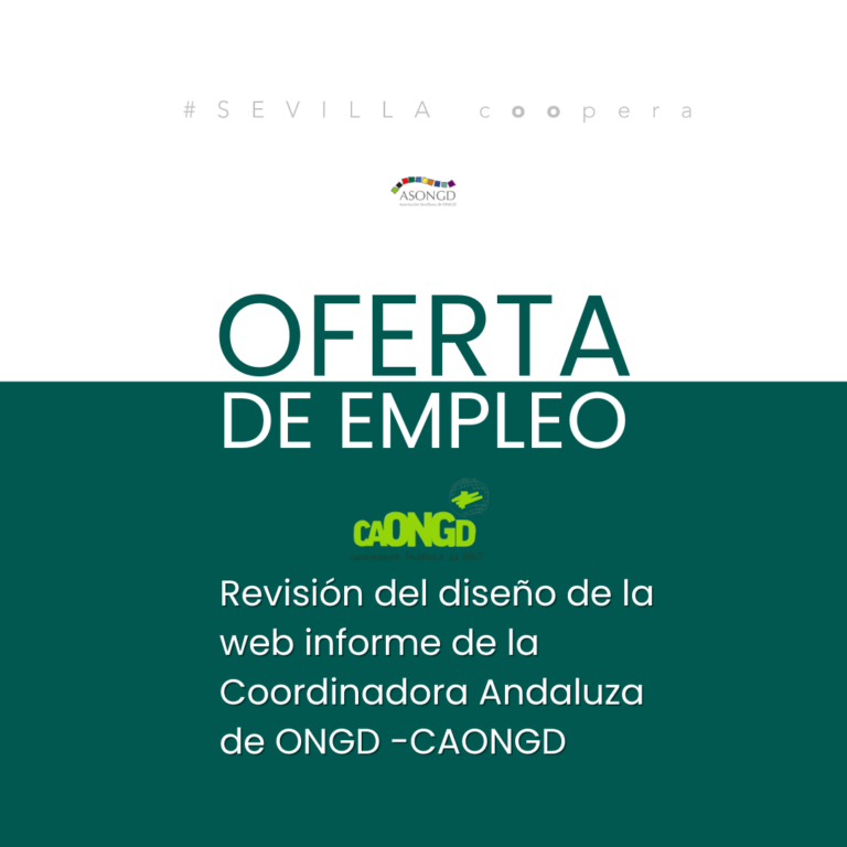 Oferta de empleo: Revisión del diseño de la web informe de la Coordinadora Andaluza de ONGD -CAONGD