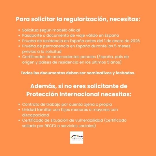 Documentación y requisitos necesarios para solicitar tu regularización