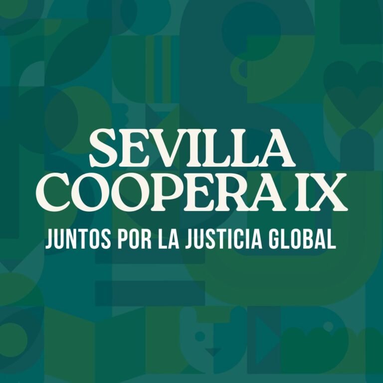 Cartel del Convenio Sevilla Coopera IX, acuerdo entre ASONGD y el Ayuntamiento de Sevilla para la cooperación internacional 2026-2027