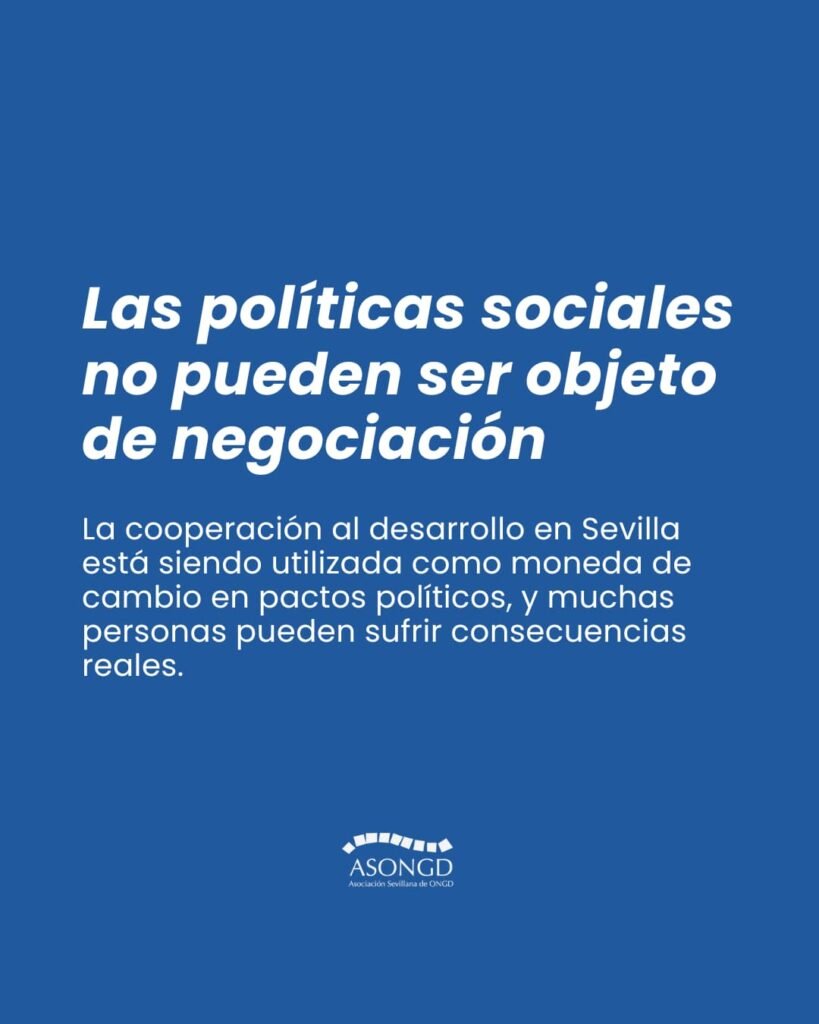 Las políticas sociales no pueden ser objeto de negociación