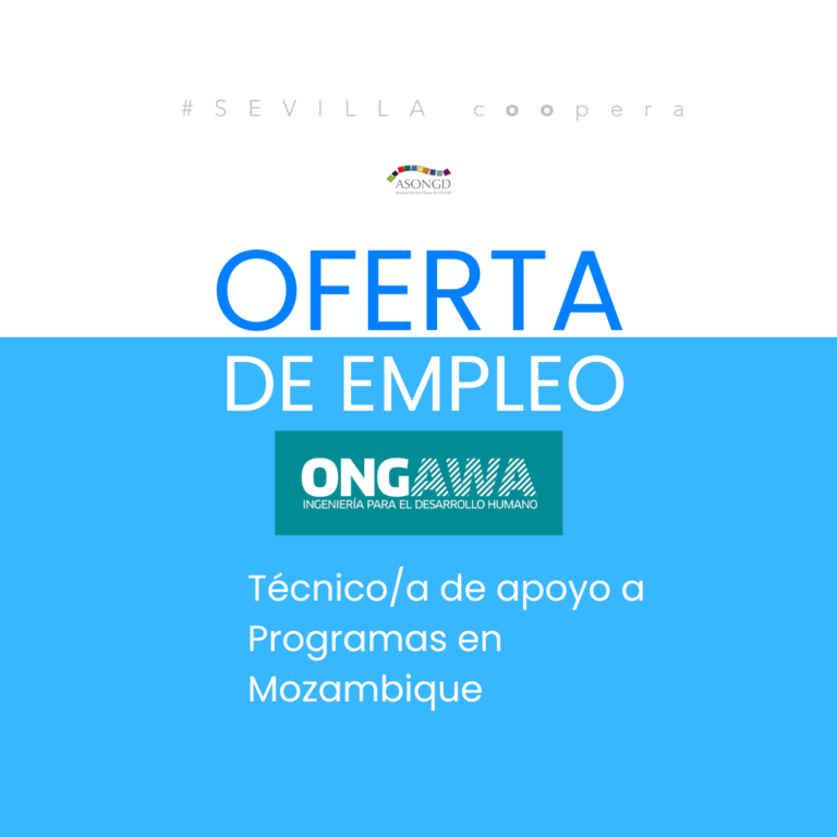 Oferta de trabajo: técnico/a de apoyo a Programas en Mozambique con ONGAWA