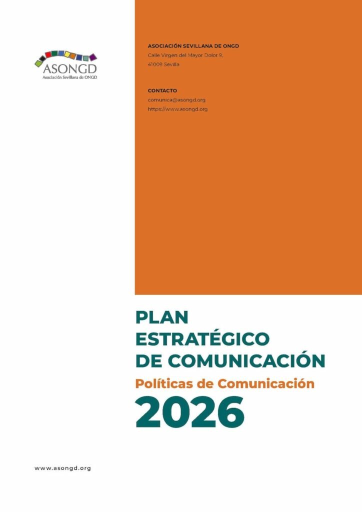 Portada del Plan de Comunicación ASONGD 2026, herramienta estratégica de la red sevillana de ONGD