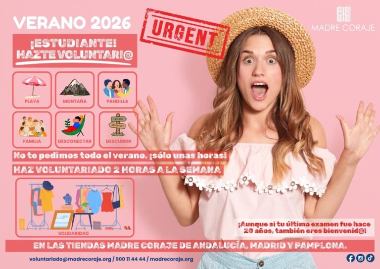 Madre Coraje busca estudiantes para hacer voluntariado este verano: solo dos horas a la semana