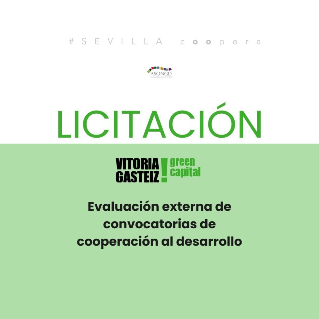 Licitación evualuación de convocatoria de proyectos de cooperación en Vitoria-Gasteiz