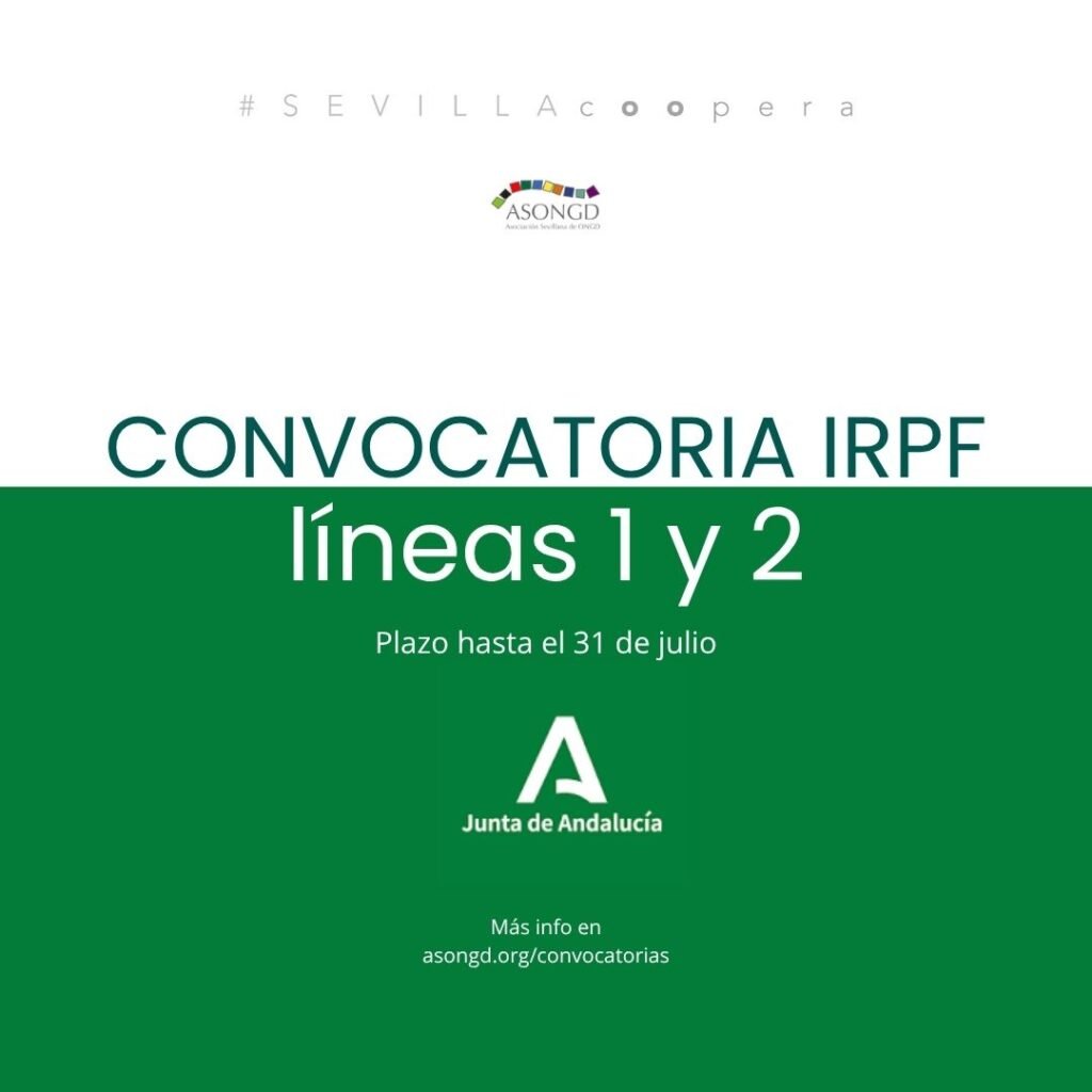 Convocatoria 0.7% 2026 Junta de Andalucía. Líneas 1 y 2