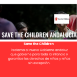 Save the Children reclama al nuevo Gobierno andaluz que gobierne para toda la infancia y garantice los derechos de niños y niñas sin excepción