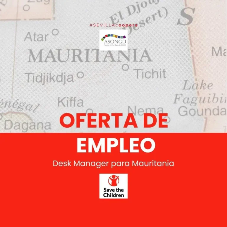Desk Manager Mauritania Save The Children